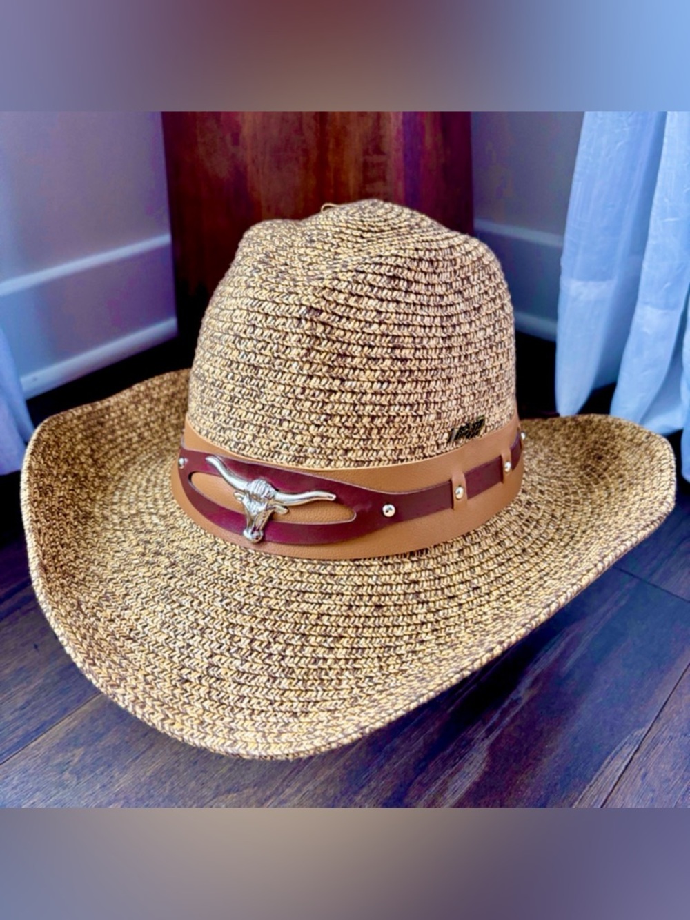 Lucky 7 Bullhead teardrop,dent,rolled brim,adjustable hatband,vegan trim,cowgirl